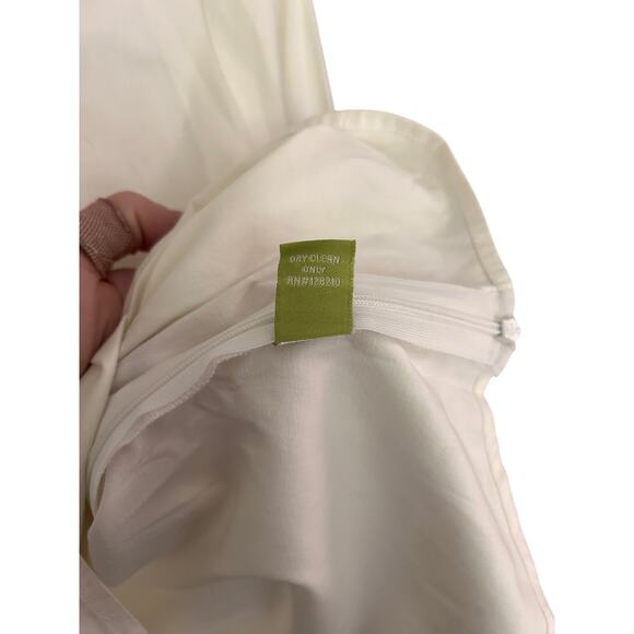 Elizabeth McKay Top Womens 2 Creamy White Ruffle Neck Toggle Button Classic - Picture 6 of 10